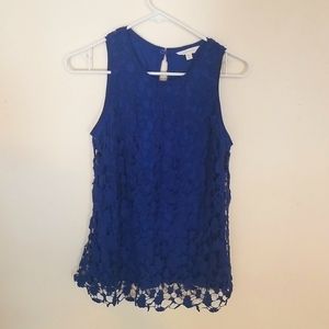Blue Lace Tank Top